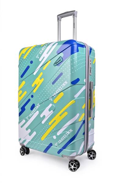 Travelinn Alexa Hard Sided Suitcase Printed Luggage Bag with Spinner 8 Wheels Cabin Suitcase - 20 inch