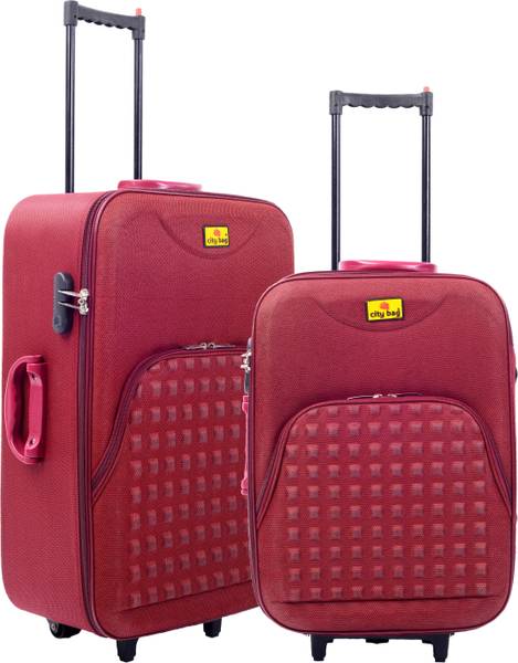 CITY BAG Medium Cabin Luggage bag (61cm)Trolley Set of 2 Luggage bag Expandable Cabin Suitcase 3 Wheels - 24 inch
