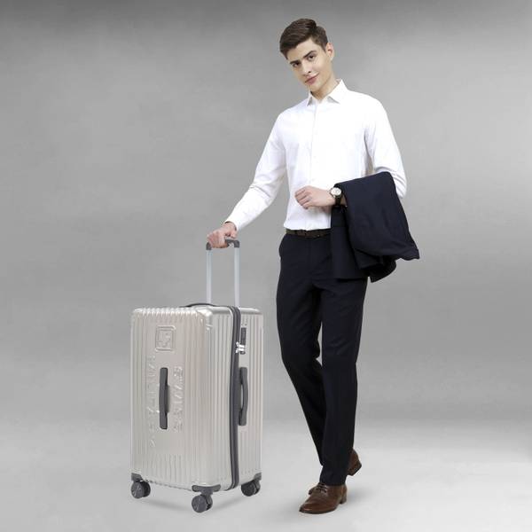 SWISS MILITARY Cuboid Hard Trolley Luggage, TSA Lock, Strong ABS+PC Shell and Anti-Theft Zipper Check-in Suitcase 8 Wheels - 28 inch