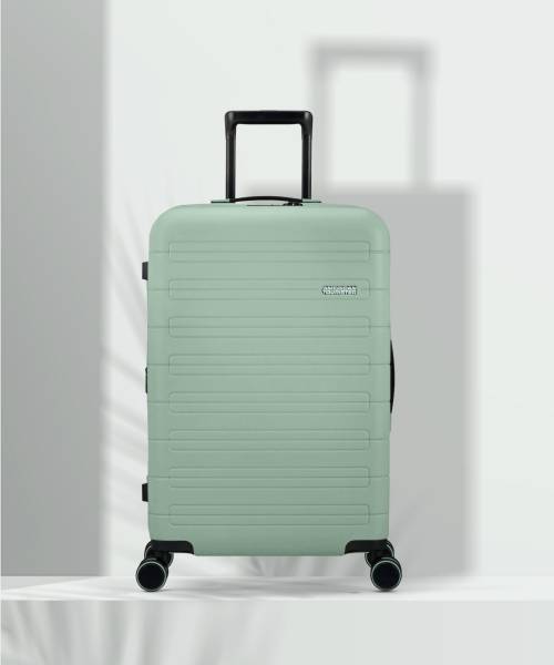 AMERICAN TOURISTER Novastream Spinner 77 cm Hardsided Green Large Check-In Trolley Bag Expandable Check-in Suitcase 8 Wheels - 22 inch