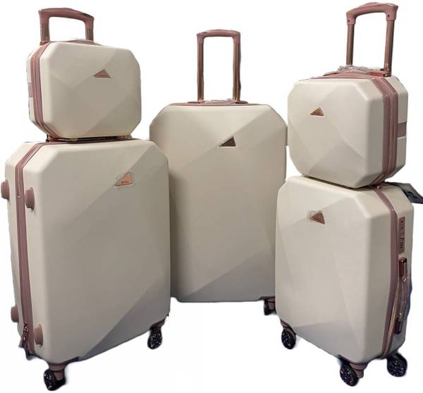 VIP 5 in 1 Premium Trolley Bag Set of 5|Anti-Theft Zip|8W Trolley|TSA Lock Cabin & Check-in Set 8 Wheels - 28 inch