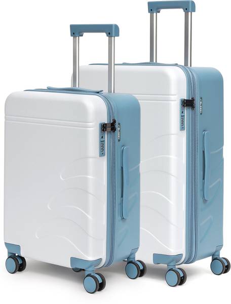 Assembly Polycarbonate Trolley Bags for Travel - Small & Medium-Keyless TSA Lock - Flowe Expandable Cabin & Check-in Set 4 Wheels - 24 Inch