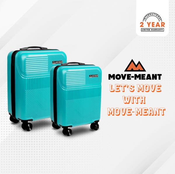 MOVE-MEANT Number Lock Poly Carbonate Cabin 55 Cm & Medium 66 Cm Suitcase Check-in Suitcase 8 Wheels - 24 inch
