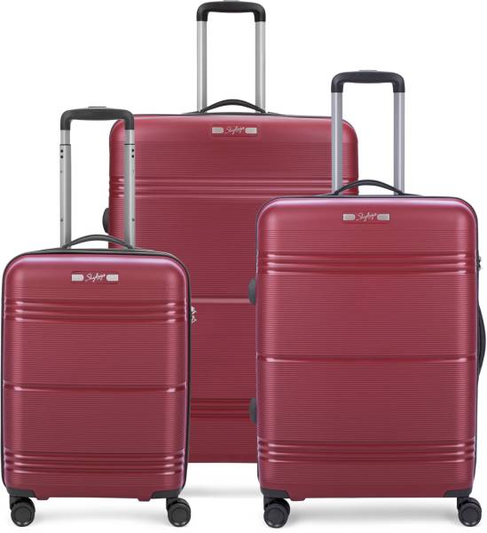 SKYBAGS Paratrip 8W Strolly Cb+Md+Lg 360 Maroon Cabin & Check-in Set 8 Wheels - 31 Inch