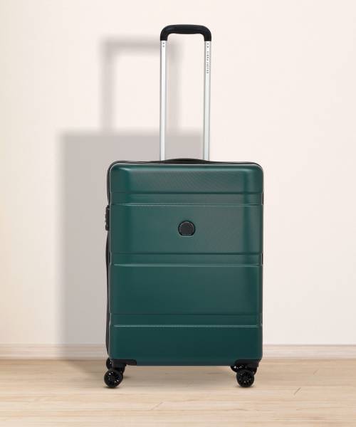 DELSEY PARIS Airship 3.0 Polycarbonate 55 cm 4 Double Wheels Green Hard Luggage Trolley Bag Cabin Suitcase 8 Wheels - 22 Inch