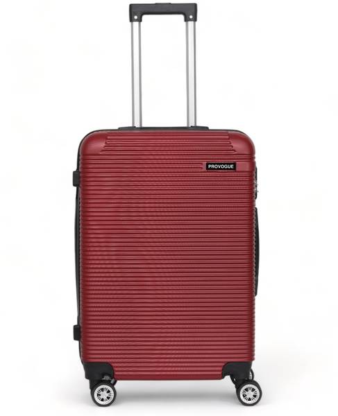 PROVOGUE Hard Sided PC 8 Wheel Spinners, with Telescopic Steel Trolley and Number Lock Expandable Check-in Suitcase 8 Wheels - 26 inch