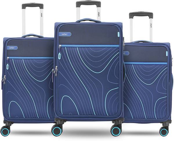 SAFARI 8 Wheel trolley bag Set of 3 Small Medium Large size