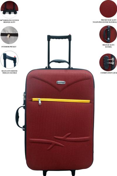 H.N. Lugage Expandable Travel Luggage Polyester Trolley Bag/Suitcase With 3 Wheels Expandable  Cabin & Check-in Set - 24 inch