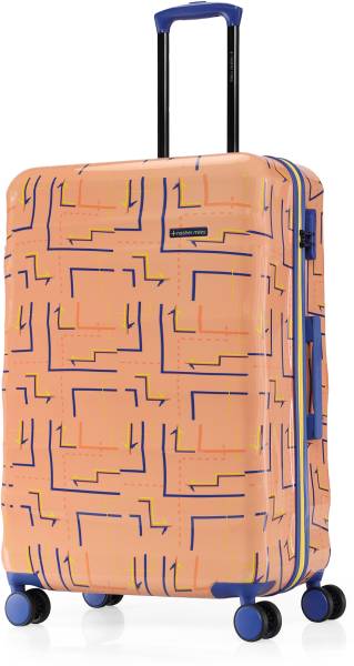 NASHER MILES Denver Hard-Sided Polycarbonate Check-in 28 Inch Orange Printed Trolley Bag Check-in Suitcase 8 Wheels - 28 inch