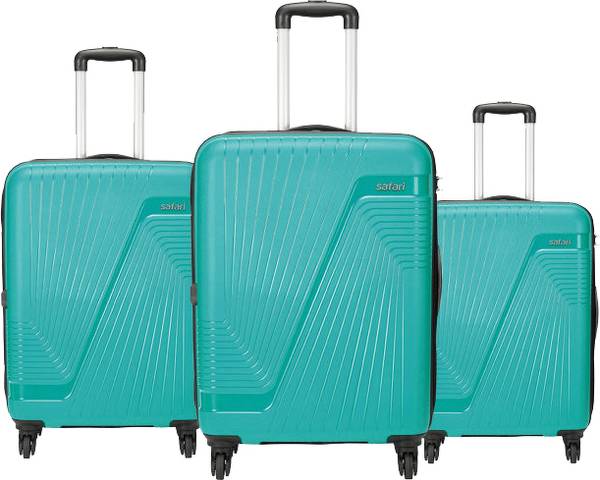 SAFARI ZION 7.5 Years Warranty 8W Luggage Set of 3 Trolley Bags (55 & 67 & 76 Cm) Cabin & Check-in Set 8 Wheels - 28 inch