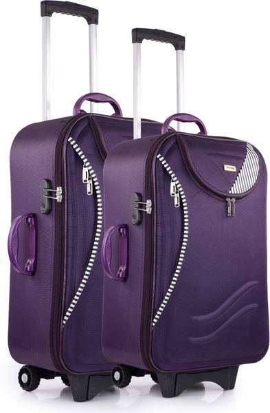 CITY BAG Medium Cabin Luggage (61cm)Travel bag Trolley bag &Number Lock Expandable Cabin & Check-in Set 3 Wheels - 24 inch