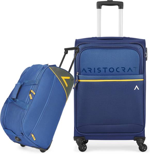 ARISTOCRAT BREZZA LARGE BLUE+DREAM NXT DFT 65 BLUE Expandable Check-in Suitcase 4 Wheels - 34 inch