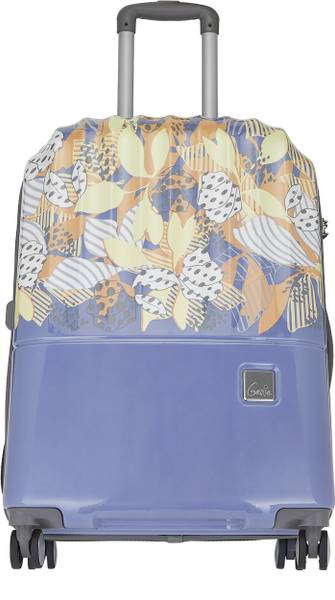 Genie Sprout 79cm Trolley bag,Hard side 8 Wheel Check-in Luggage- Lilac, Printed Expandable Check-in Suitcase 8 Wheels - 28 inch