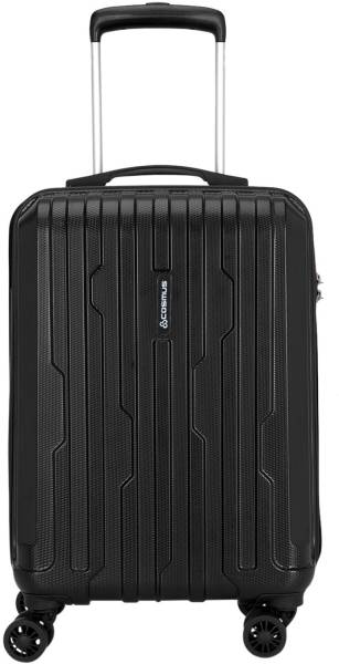Cosmus STREAK 20 ABS Black Hard Sided Cabin Size Travel Trolley Bags Black 20 Inch Cabin Suitcase 4 Wheels - 20 inch