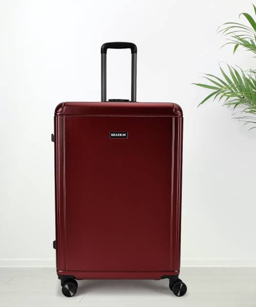 KILLER Box-Light-Weight & Durable Polycarbonate Deep Red- Hard Luggage Check-in Suitcase 8 Wheels - 28 Inch