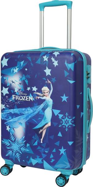 DISNEY Novex 18 Inch Original Frozen Hard Sided Polycarbonate Kids Trolley (Blue, 18") Cabin Suitcase 4 Wheels - 18 inch