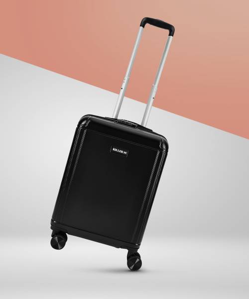 KILLER Box-Light-Weight & Durable Polycarbonate Black Hard Luggage Check-in Suitcase 8 Wheels - 20 Inch