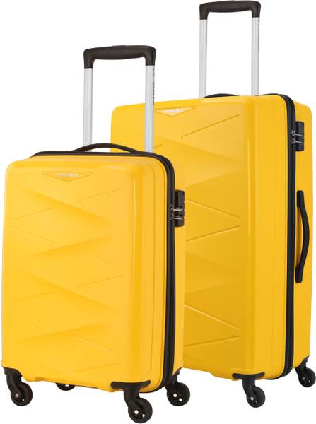 Kamiliant by American Tourister Triprism Spinner 2Pc Set(C+M) S.Yw Cabin & Check-in Set 4 Wheels - 27 Inch