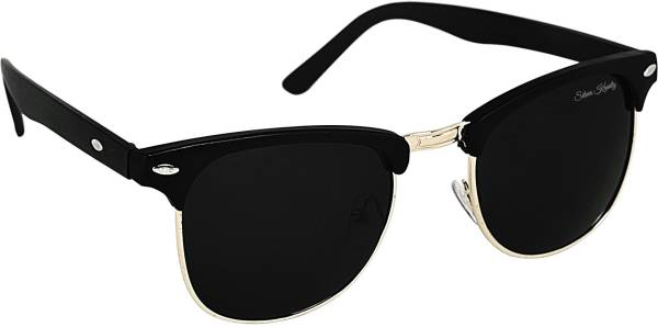 UV Protection Clubmaster Sunglasses (53)  (For Men, Black)
