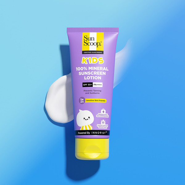 SunScoop Sunscreen - SPF 50 PA++++ Kids Sunscreen Lotion | 100% Mineral | Paediatrician Recommended