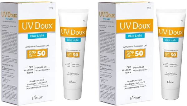 Brinton Sunscreen - SPF 50 PA+++ UV Doux Blue Sunscreen Gel SPF 50 pa+++ (50 g) x Pack of 2