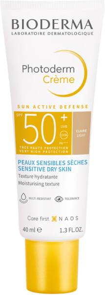 Bioderma Sunscreen - SPF 50+ PA++++ Photoderm Crme Teinte Claire Sunscreen Cream Normal to Dry Sensitive Skin