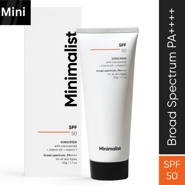 Minimalist Sunscreen - SPF 50 PA++++ Lightweight with Niacinamide & Multi-Vitamins, No White Cast, Broad Spectrum
