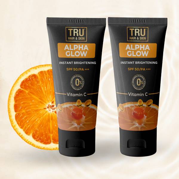 TRU HAIR & SKIN Sunscreen - SPF 50 PA+++ Alpha Glow Sunscreen for Men -SPF 50 |( Pack of 2 )