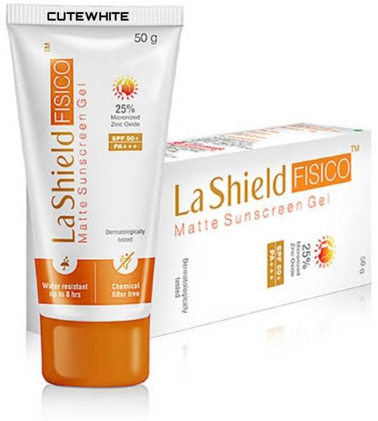 CUTEWHITE Sunscreen - SPF 50 PA+++ La Shield Fisico SPF 50 PA+++ Mineral Sunscreen|Chemical filter fre