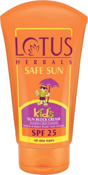 LOTUS HERBALS Sunscreen - SPF 50 100g Sunscreen - SPF 25 Safe Sun Kids Sunscreen Cream SPF 25
