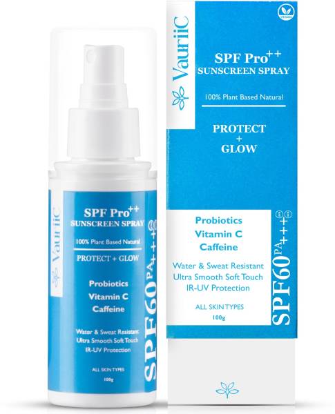 VauriiC Sunscreen - SPF 60 PA+++ Skin Sun Protection UV Water Sweat Resistant Spray For All Skin Types