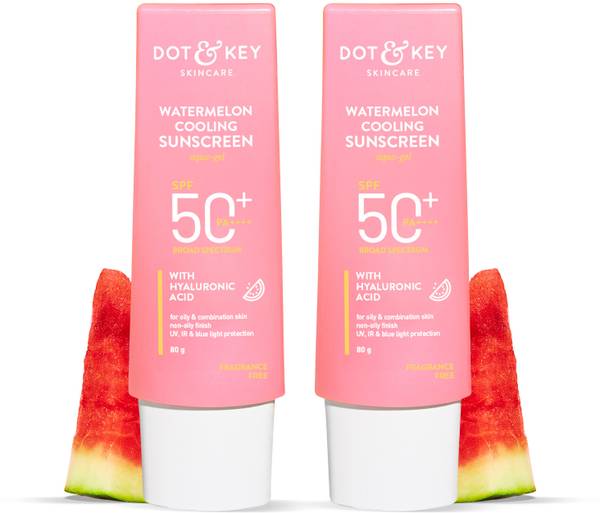 Dot & Key Sunscreen - SPF 50 PA++++ Watermelon Hyaluronic Cooling for Oily,Normal&Combination Skin,Lightweight