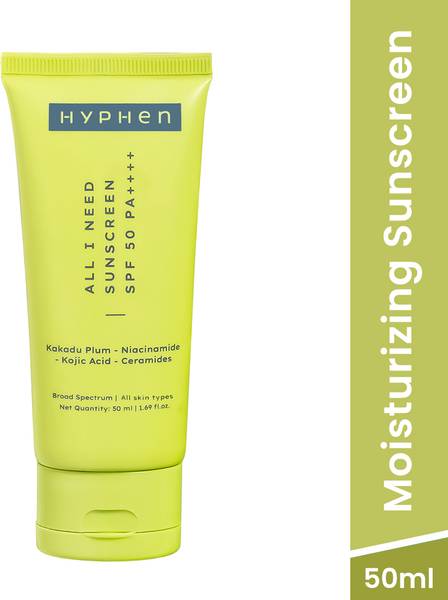 HYPHEN All I Need Sunscreen SPF 50 PA ++++ with Ceramide | Moisturizing & No White Cast - SPF 50 PA++++
