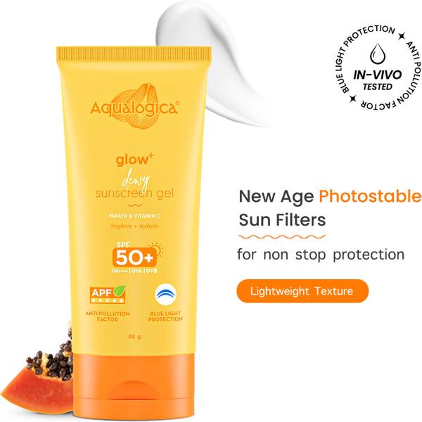 Aqualogica Glow+ Dewy Vitamin C Sunscreen SPF 50 for UVA/UVB… | Price ...
