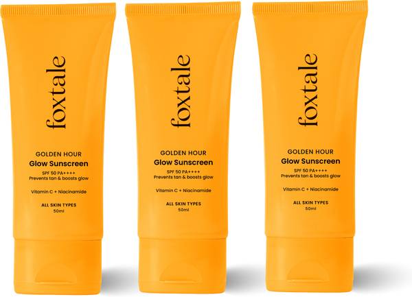 Foxtale Sunscreen - SPF 50+PA+++ PA+++ -(Pack of 3) Essentials Brightening SPF 50 Sunscreen