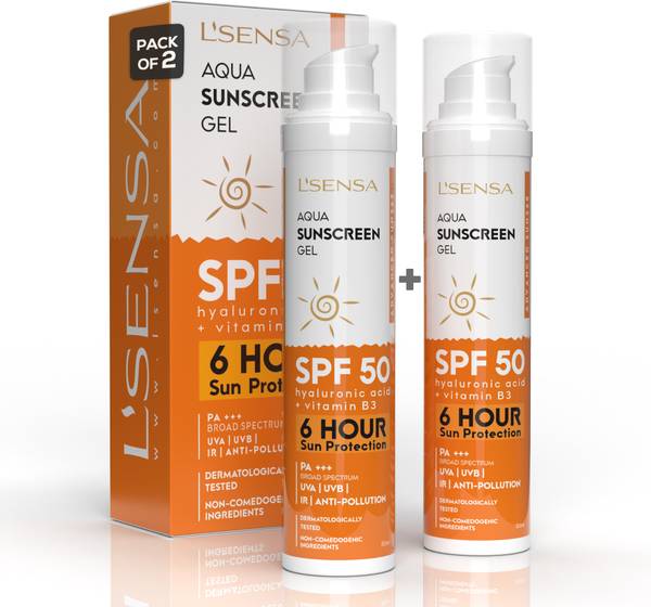 LSENSA Sunscreen - SPF 50 PA+++ Sunscreen with Hyaluronic Acid|Made with Korean Technology (Pack of 2)