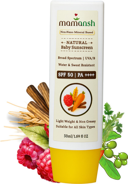 MAMANSH Sunscreen - SPF 50 PA++++ Baby Mineral Sunscreen Broad Spectrum