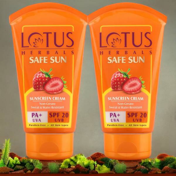 LOTUS HERBALS Sunscreen - SPF 20 PA+ (Combo 2)50g Safe Sunscreen Cream PA+ SPF 20