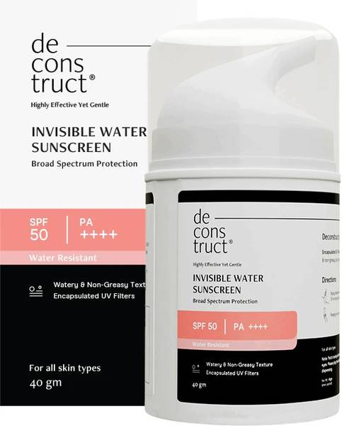 deconstruct Sunscreen - SPF 50 PA++++ Invisible Water Sunscreen SPF 50 PA++++ with Encapsulated UV Filter Tech