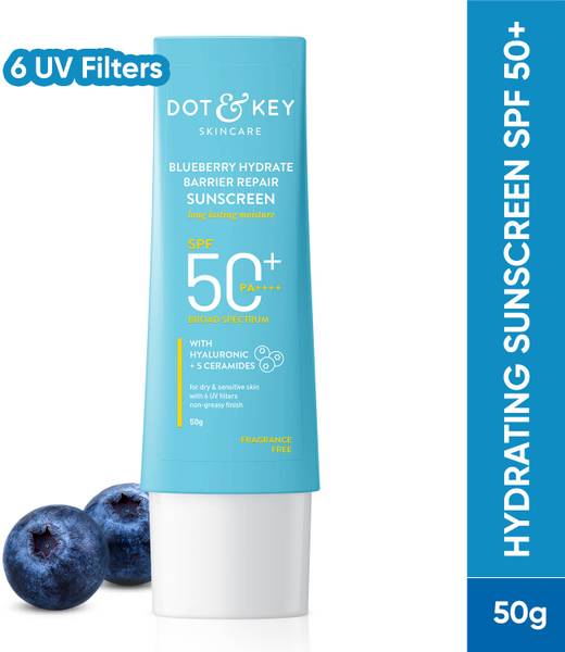 Dot & Key Sunscreen - SPF 50 PA++++ Blueberry Hydrate Barrier Repair Sunscreen SPF 50