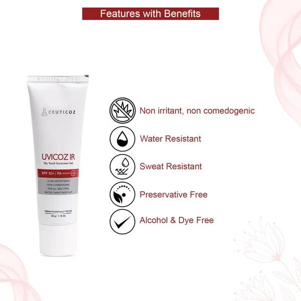 CEUTICOZ Sunscreen - SPF 50 PA++++ UVICOZ IR SUNSCREEN