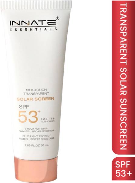 INNATE Sunscreen - SPF 53+ PA++++ Silk Touch Transparent Solar Sunscreen Gel for Men Women Dry & Oily Skin