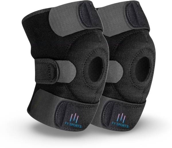 FY Sports 2 Pack Adjustable Knee Cap Support Brace Sports Gym Running Joint Pain Relief Knee Support