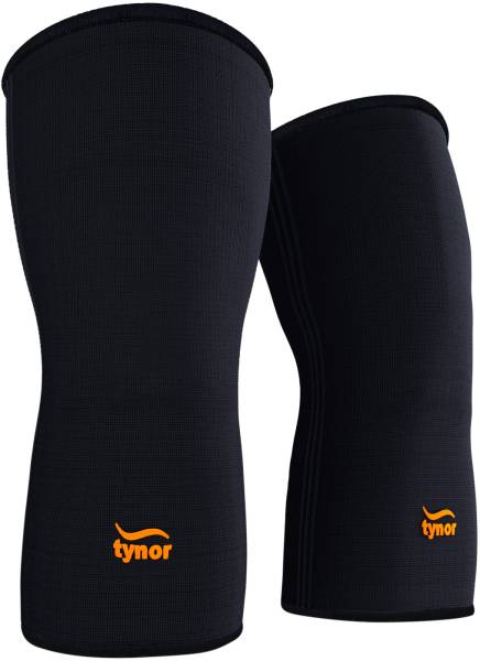 TYNOR Knee Cap Air, Black & Orange, Medium, Pack of 2 Knee Support