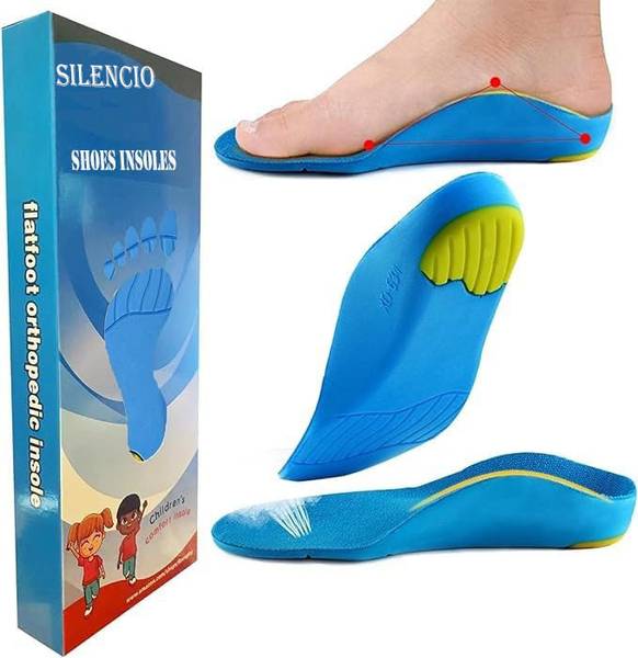 Silencio Orthotic Arch Support Shoe Insoles for kids, Men & Women EU Size 43-45 Heel Support