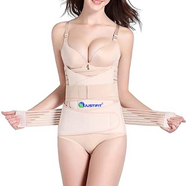 JUSTIFIT 3 in 1 Post Pregnancy tummy belt after c section Muscles support belly Trimming Abdominal Belt - Price History