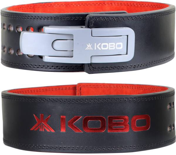 KOBO Weightlifting Lever Gym Belt 13 mm Genuine Leather Dead Lift Squat Power Lifting Weight Lifting Belt