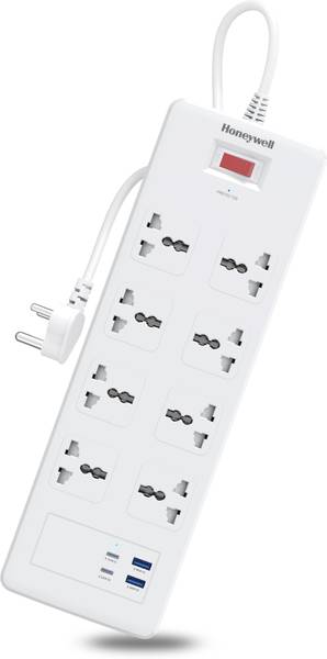 Honeywell Surge Protector,with Universal , 2xUSB & 2xPD20w,1.8 Meter Cord,36,000Amp 8 Socket Extension Boards