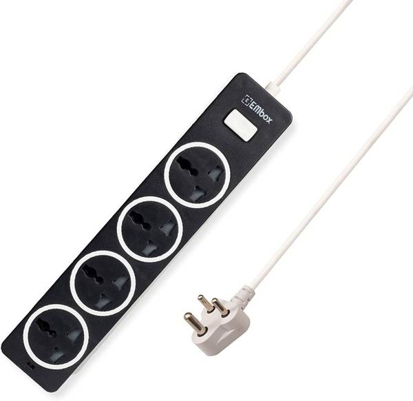 EMBox 10A Extension Board with Master Switch-Multi Plug Socket 4 Socket ...