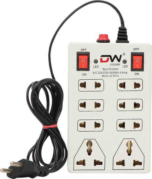 DIGWAY 8 SOCKET 2 SWITCHES EXTENSION CORD/ EXTENSION BOARD 8 Socket Extension Boards